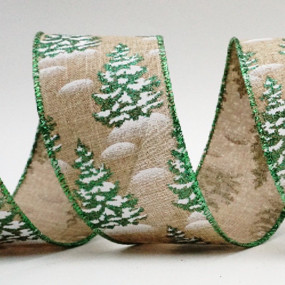 Flocked Christmas Tree Ribbon Holiday Ribbons Wholesale Ribbon